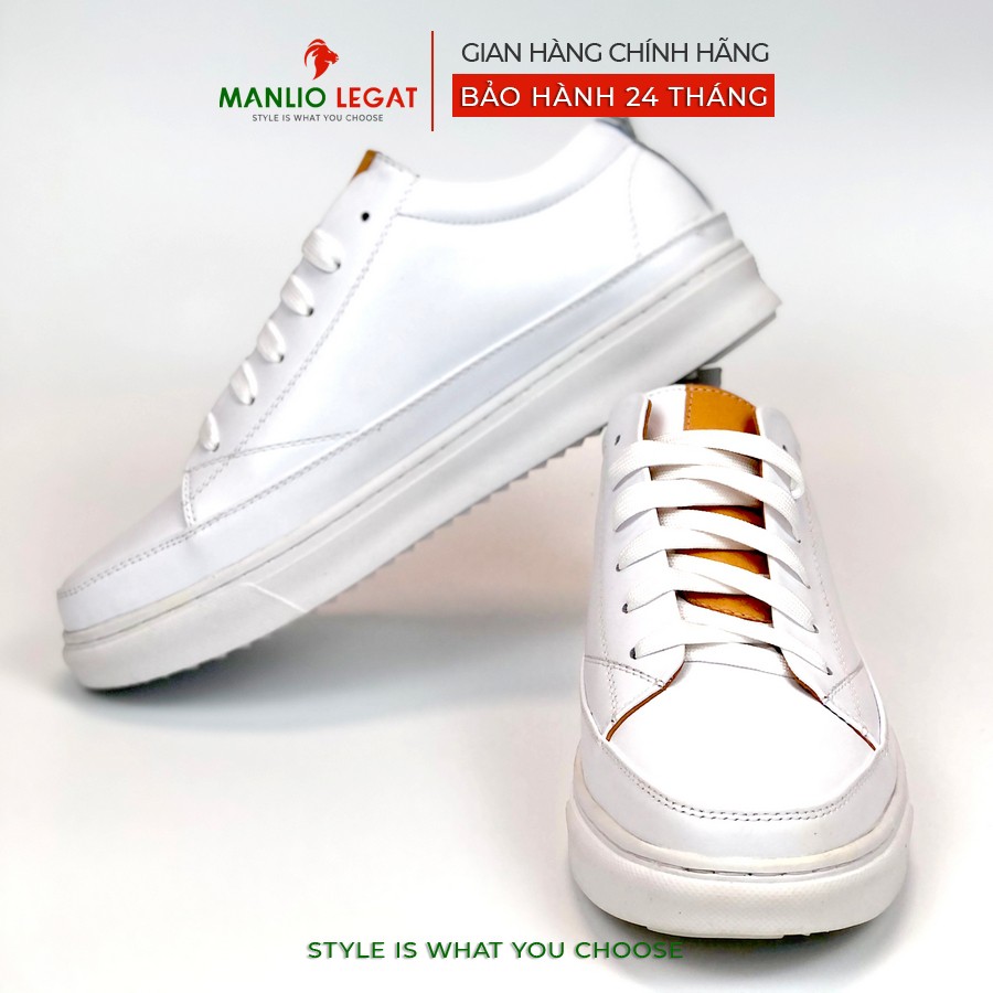 Giày Sneaker nam da thật Manlio Legat màu trắng G5741-W