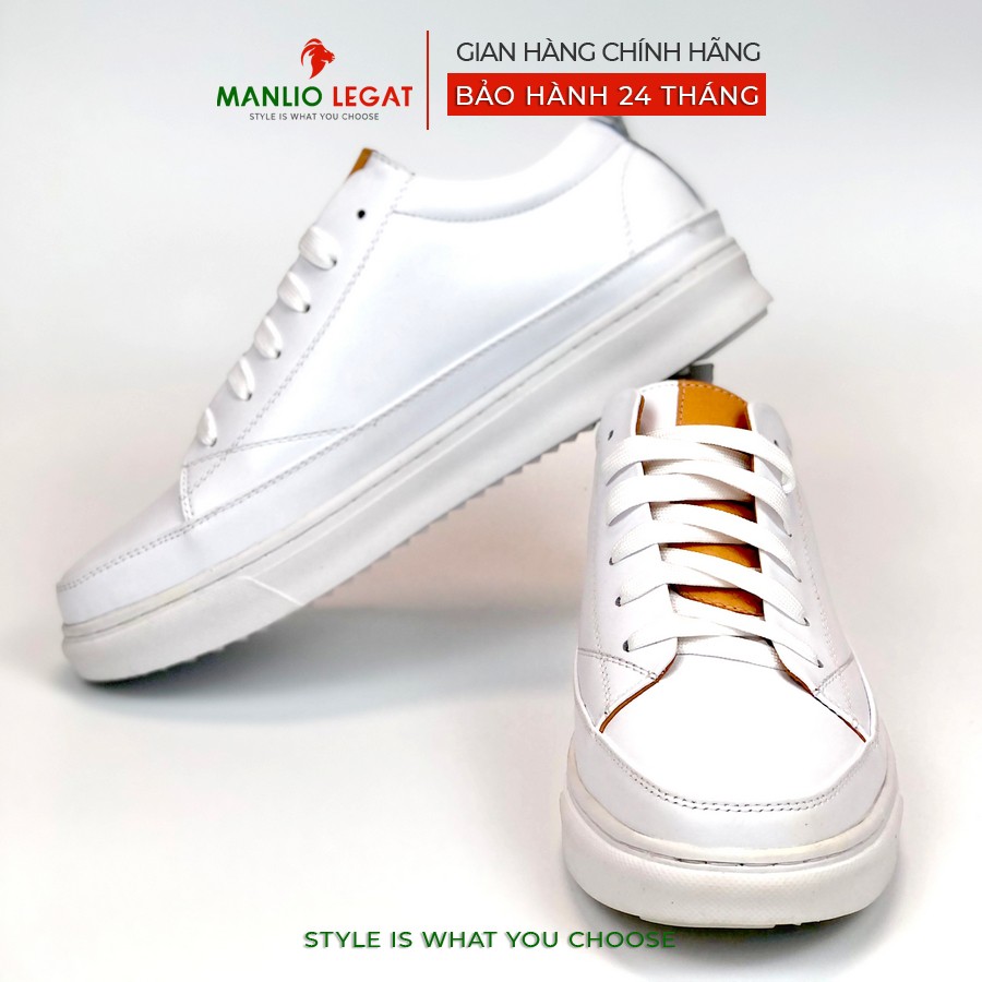 Giày Sneaker nam da thật Manlio Legat màu trắng G5741-W | BigBuy360 - bigbuy360.vn