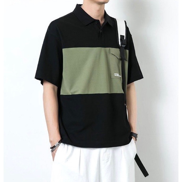 Áo polo unisex chất liệu cá sấu poly cực mát, áo thun nam nữ có cổ form rộng phong cách Hàn Quốc