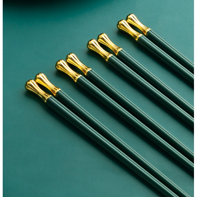 Bộ 5 đôi đũa cách điệu đuôi bo tròn sang trọng T12