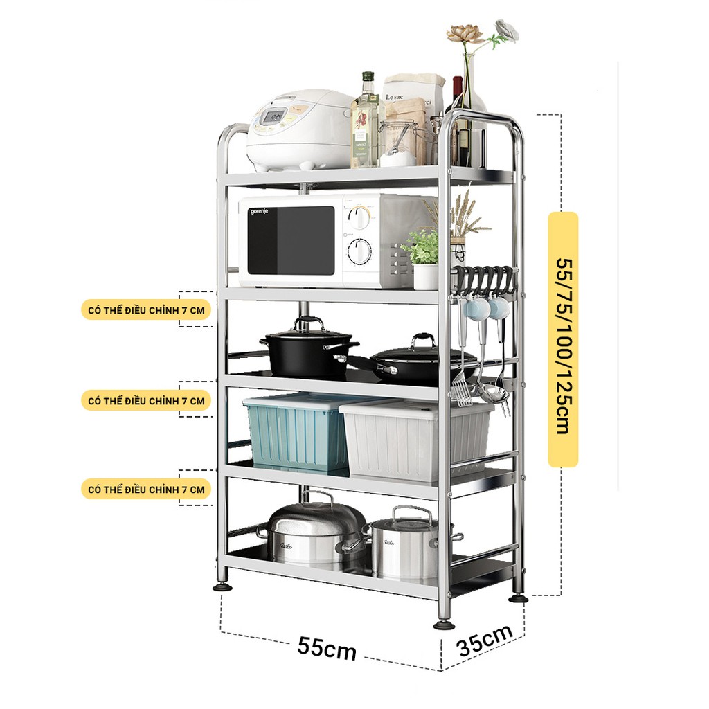 [𝐓𝐚̣̆𝐧𝐠 𝟔 𝐌𝐨́𝐜 𝐓𝐫𝐞𝐨] Giá Kệ Inox 304 K10 ANDO, Kệ Để Đồ, Lò Nướng, Nồi Chiên Không Dầu, Nồi, Chảo, Chai Lọ Gia Vị | BigBuy360 - bigbuy360.vn