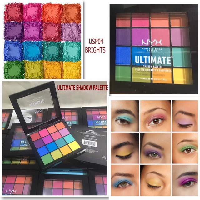 Phấn mắt 16 ô màu NYX Ultimate Bright