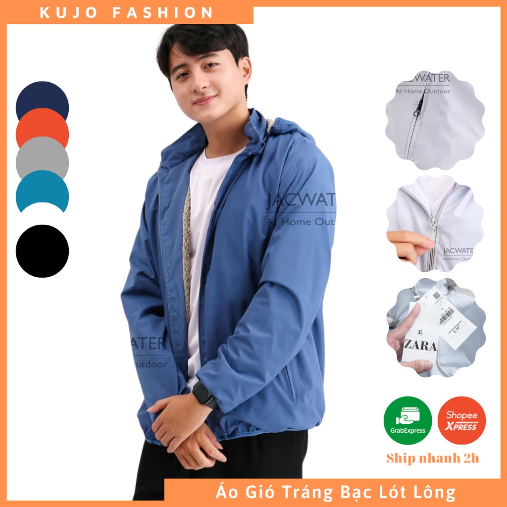 Áo Gió Lót Lông Cừu Vải Format Tráng Bạc Kujo Fashion