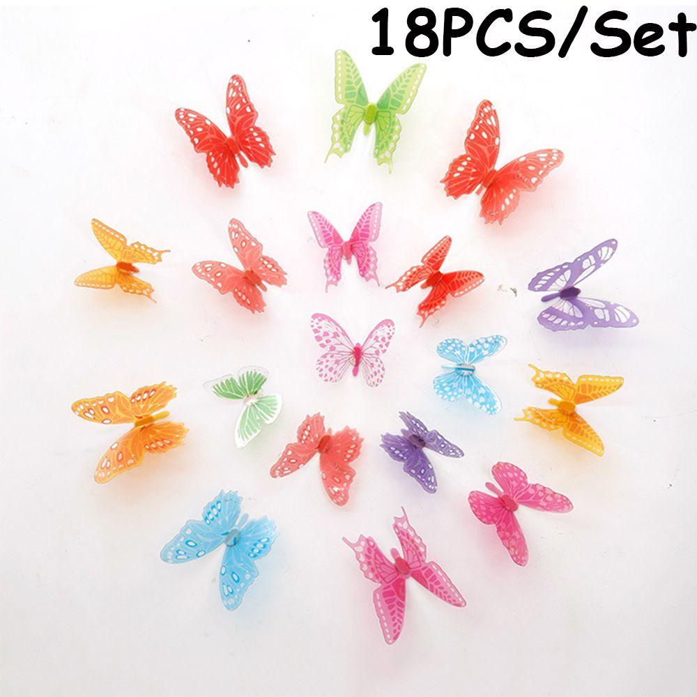 CONOPERY Set 18 Hình Dán Trang Trí Tường Hình Bướm 3D Độc Đáo