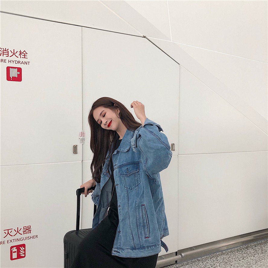 Áo khoác bò oversized hàng Quảng Châu