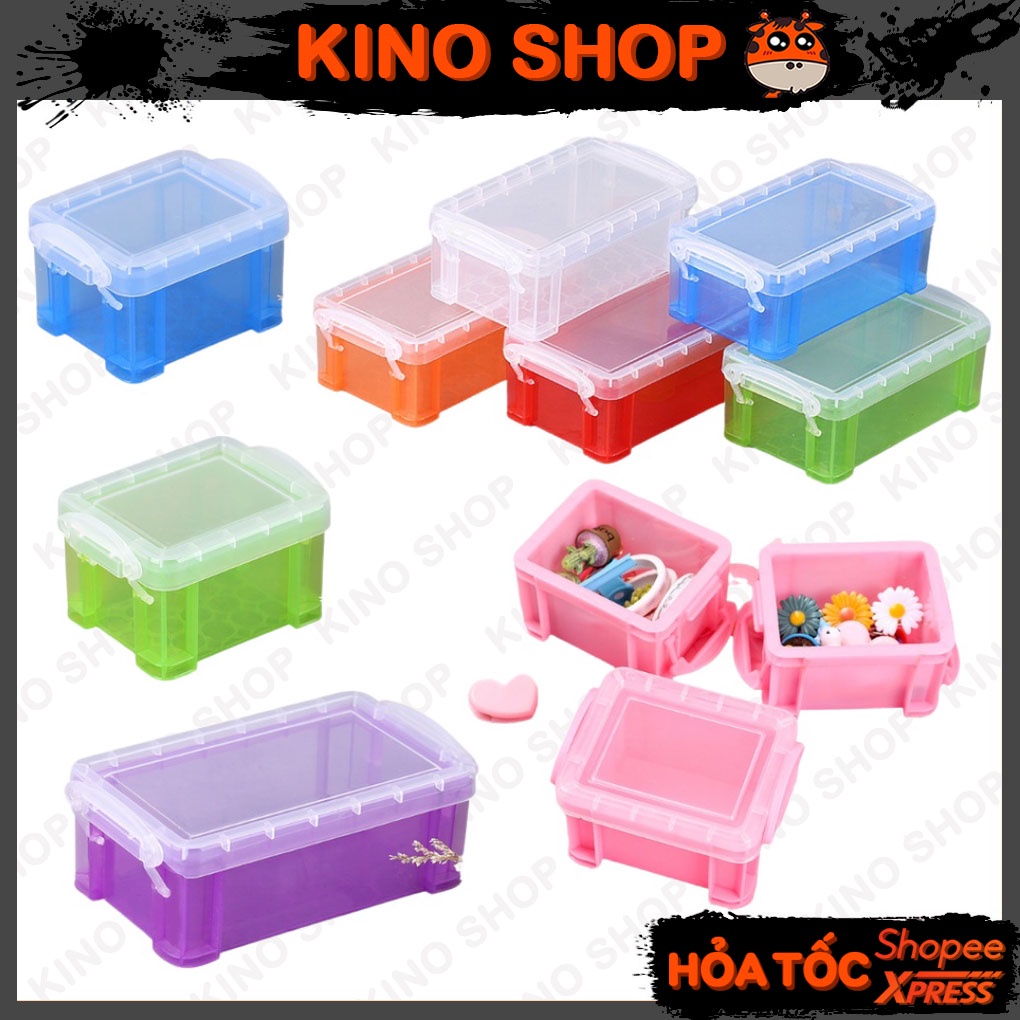 Hộp nhựa nhỏ đựng đồ phụ kiện trang sức kẹp tóc dễ thương xinh xắn tiện dụng Kino Shop
