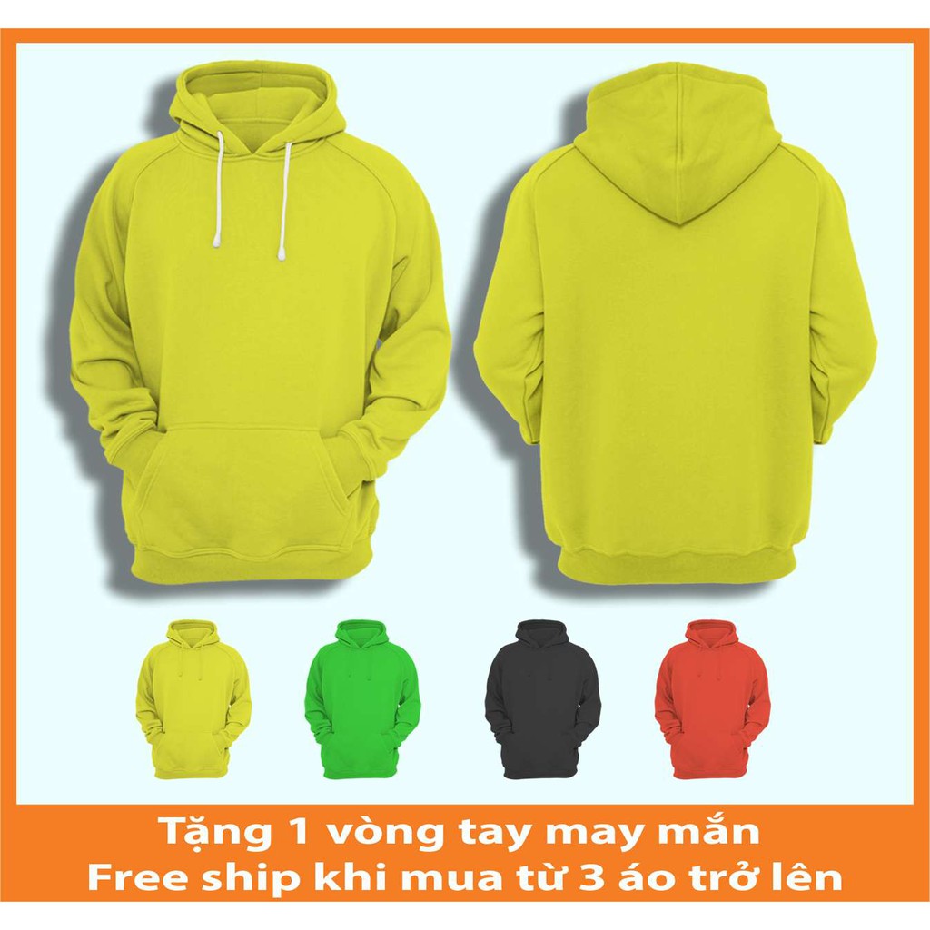 Áo Hoodie Đôi Trơn Chất Nỉ Có Mũ Dày Dặn Fullsize