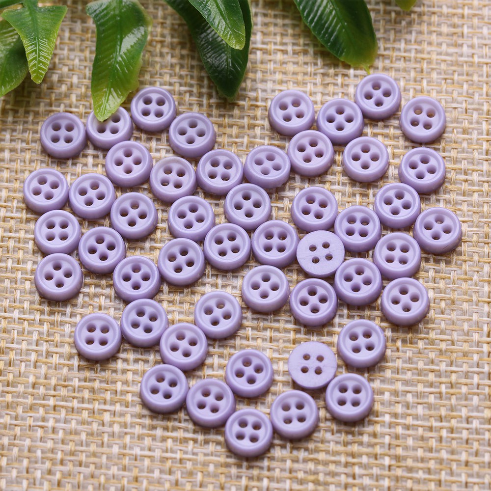 Bộ 50 nút nhựa mini 6mm màu kẹo xinh xắn may quần áo búp bê DIY