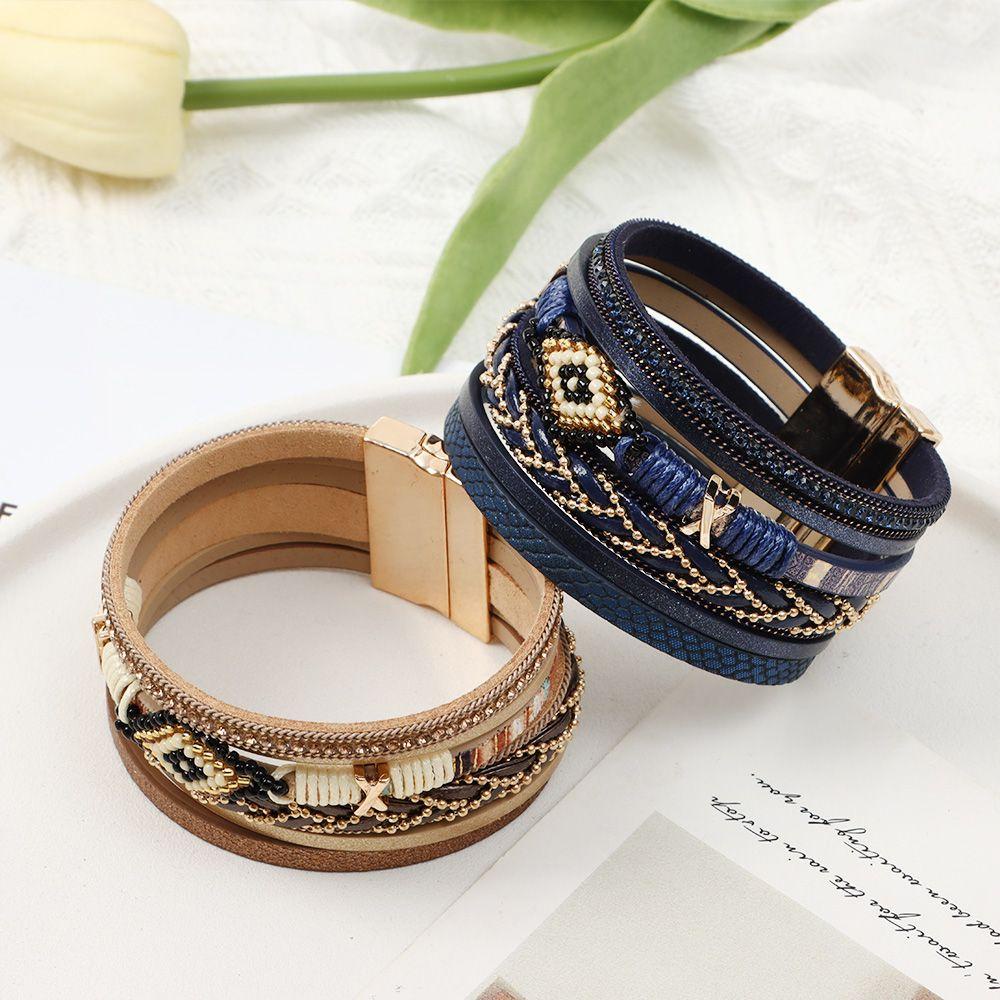 ROWANS Vòng Tay Chuỗi Hạt Nhiều Lớp