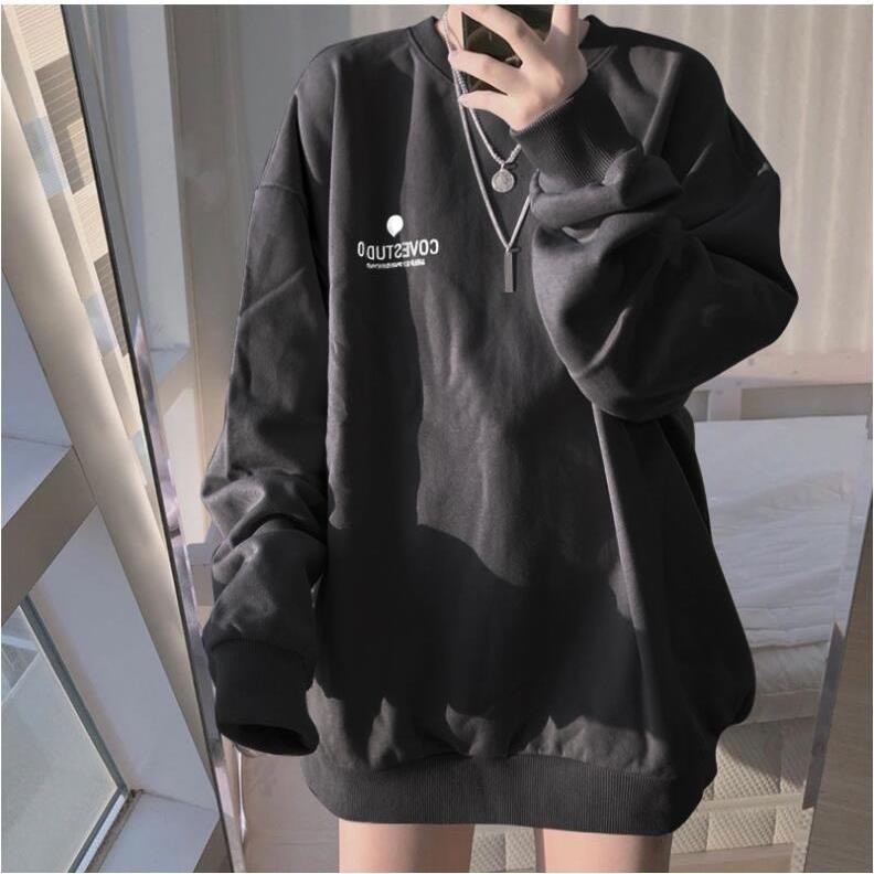 Áo hoodie nữ form rộng dài tím đen trắng vải nỉ chất đẹp hàng quảng châu BST áo thu đông unisex Ulzzang 2020