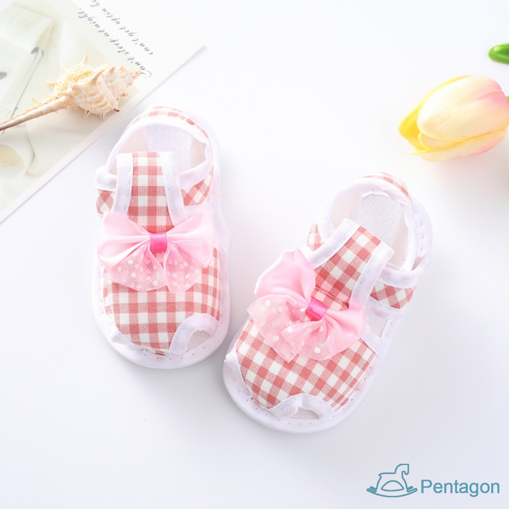 Xăng đan Cotton Chống Trượt Đính Hoa Dễ Thương Dành Cho Bé Gái 0-12 Tháng Tuổi