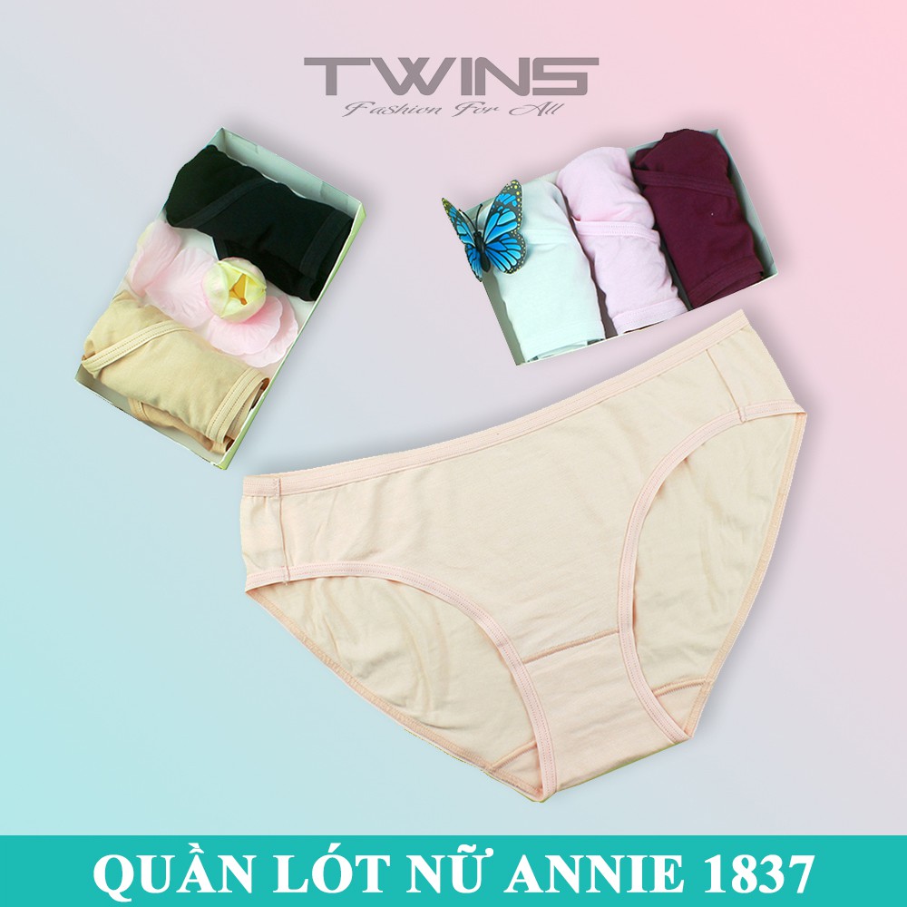 Quần lót nữ cotton cao cấp trơn Annie 1837 mềm mại thoáng mát thấm hút mồ hôi thiết kế đơn giản size từ 50kg-60kg
