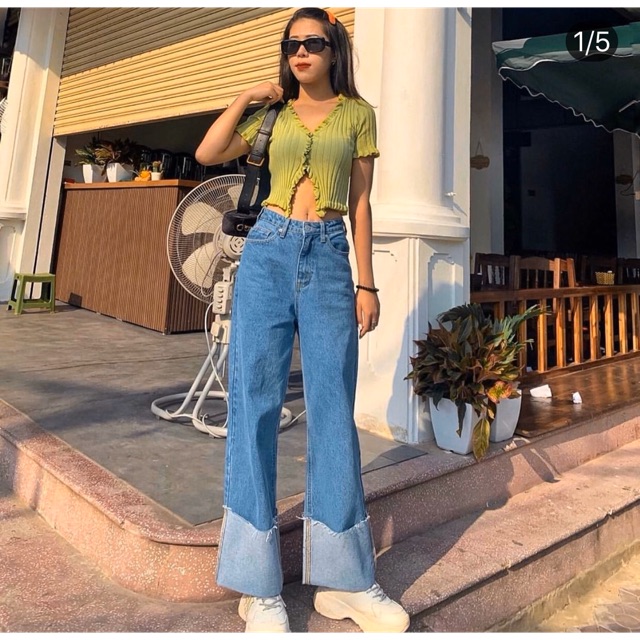 Quần jeans nữ xắn lai chất loại 1