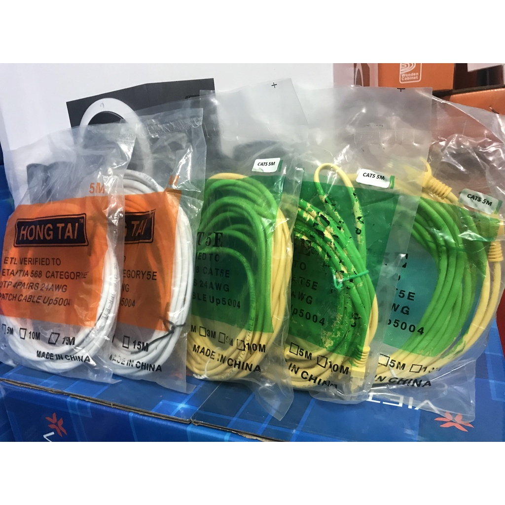 Dây cáp mạng CAT5E bấm sẵn 2 đầu dài đủ 5M mới 100%