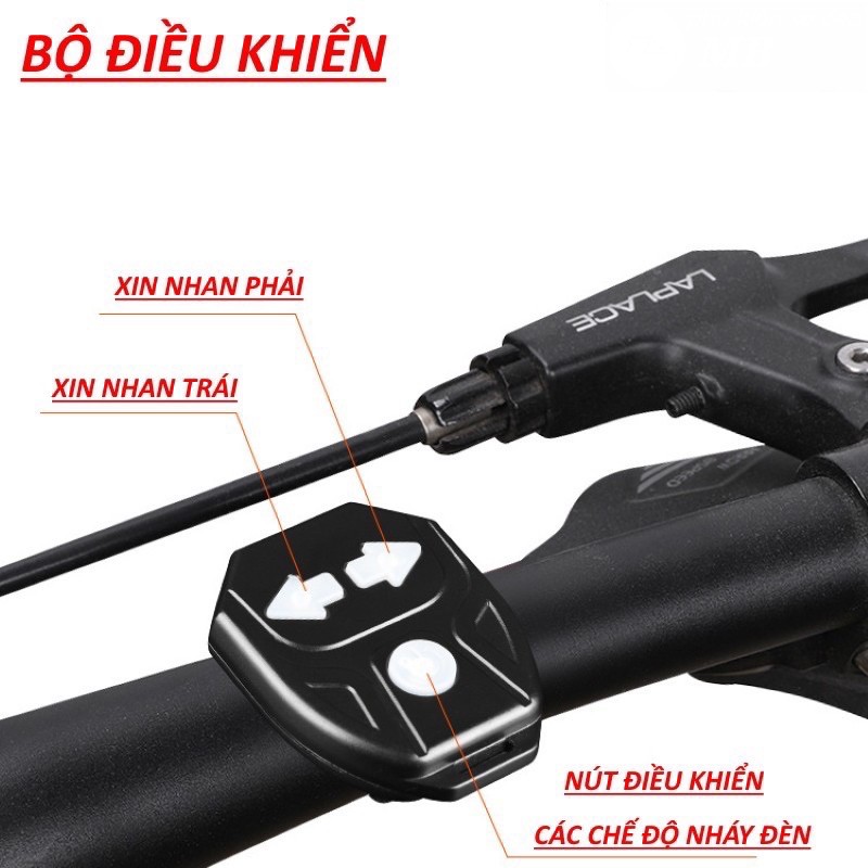 Đèn xi nhan xe đạp WEST BIKING FY-1820 điều khiển từ xa không dây, có còi 120db