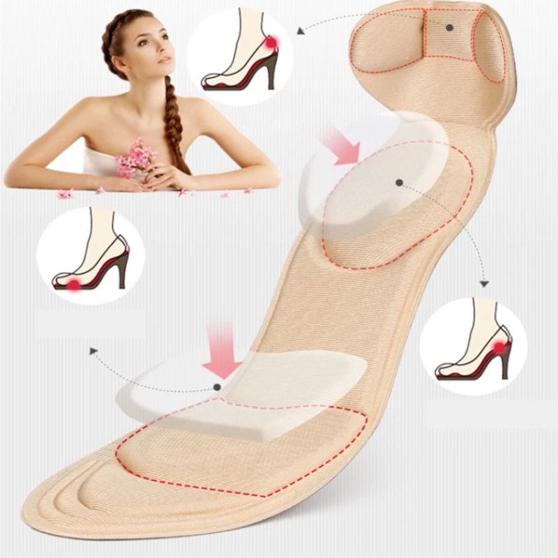 1 Cặp Đệm Lót Giày Giảm Đau Thoáng Khí 2 Trong 1