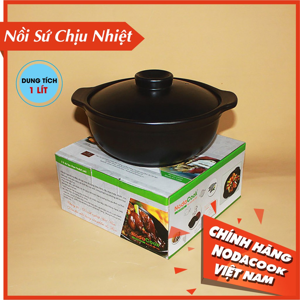 Nồi sứ chịu nhiệt chuyên dung 1 lít NodaCook