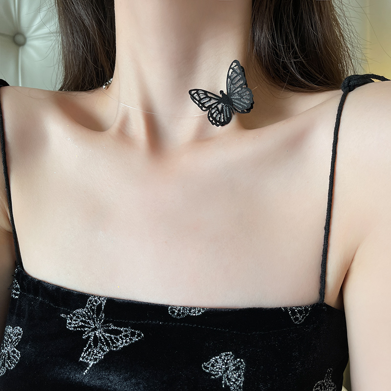 Vòng Cổ choker Họa Tiết Bướm Phong Cách Hàn Quốc Thời Trang Cho Nữ