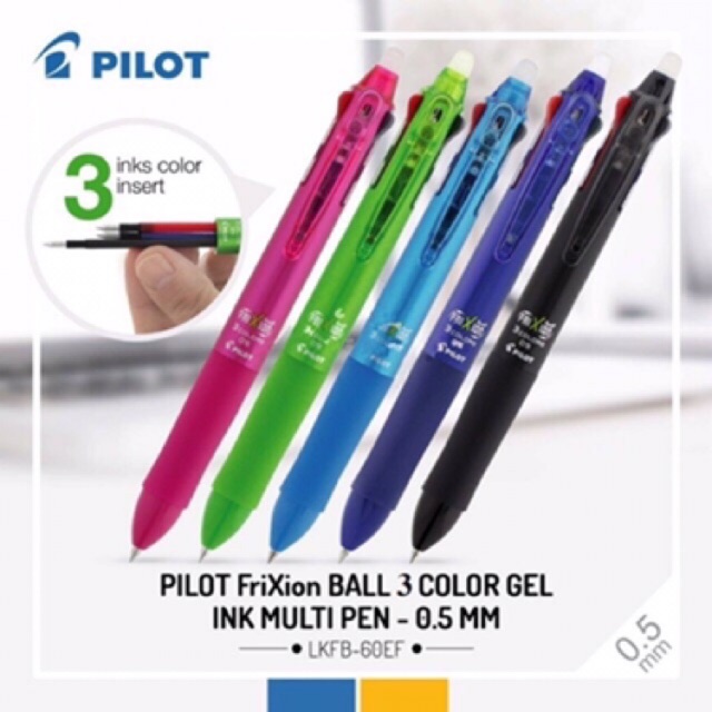 Bút bi xoá được 3 ngòi Frixion Pilot (made in Japan)