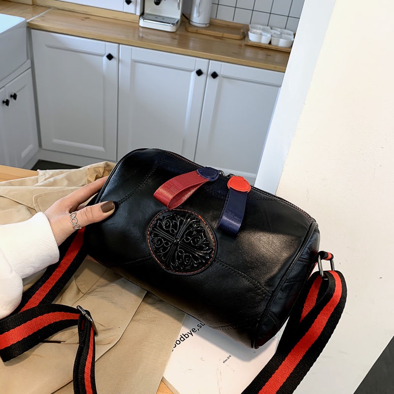 [Luo Nimei Authentic] Túi Đeo Chéo Da Cừu Mềm Sức Chứa Lớn Phong Cách Hàn Quốc Thời Trang Thu Đông Tre