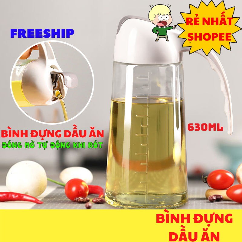 Chai Đựng Dầu Ăn, Bình Đựng Dầu, Nước Mắm, Nước Tương, Thủy Tinh Nhà Bếp Đa Năng