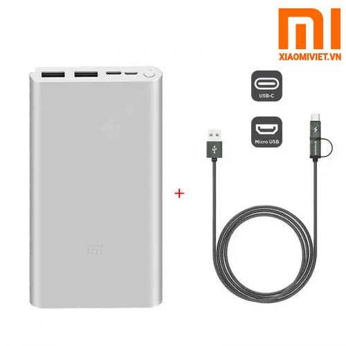 Sạc Dự Phòng - Sạc Dự Phòng Xiaomi Gen 3 10000mAh - Hỗ Trợ Sạc Nhanh 2 Chiều QC 3.0 18W