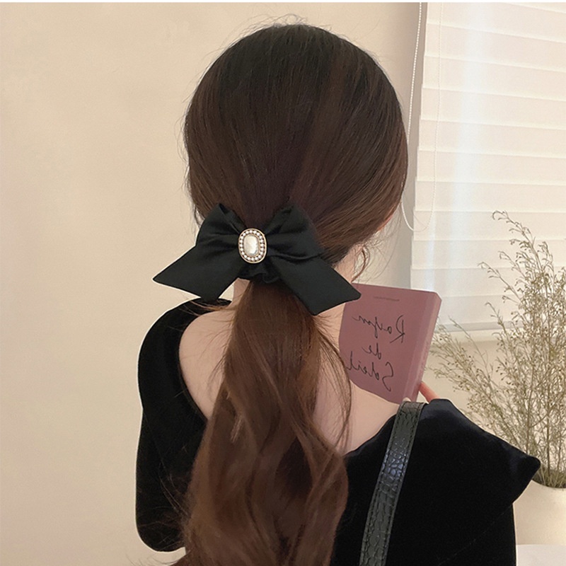 Dây Cột Tóc Cao Su Co Giãn Đính Hạt Ngọc Trai Phong Cách Vintage