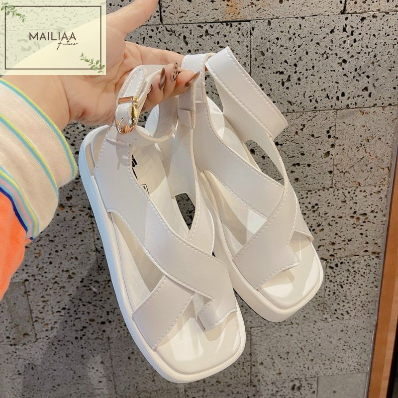 Sandal quai chéo xỏ ngón MAILIAA đế xuồng cao 3 phân đi êm chân