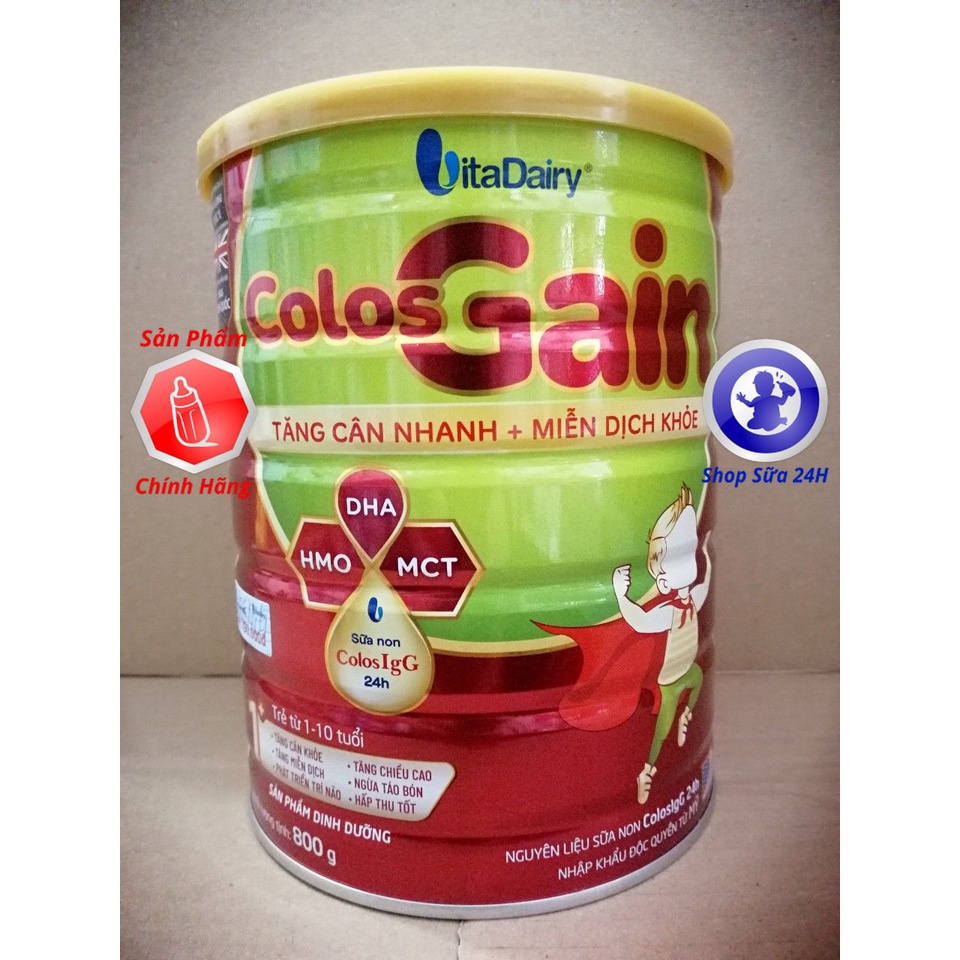 [QUÉT QR TÍCH XU] Sữa COLOS GAIN 0+, 1+ Tăng Cân Nhanh - Miễn Dịch Khỏe - Lon 800g