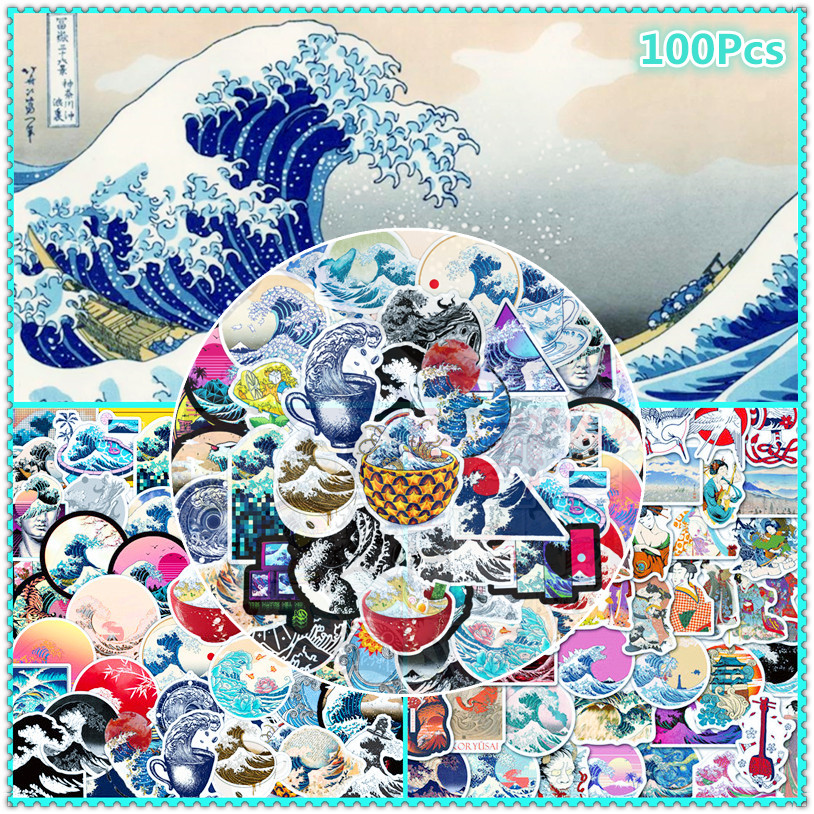 ❉ Ukiyoe - The Great Wave off Kanagawa Stickers ❉ 100Pcs/Set Waterproof DIY Fashion Doodle Decals Stickers