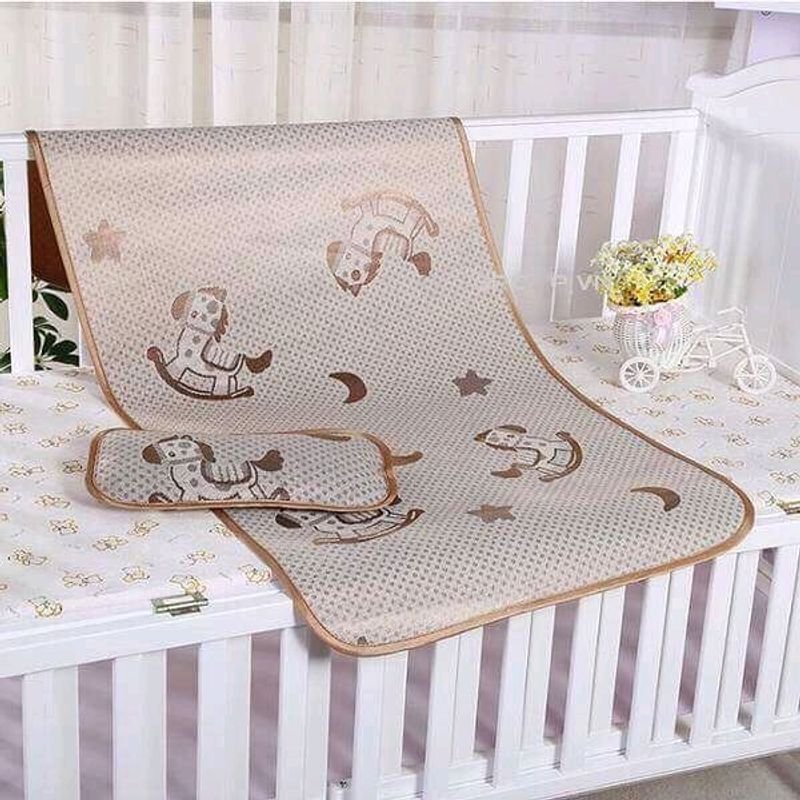 Chiếu Lụa Điều Hòa Cho Bé (Tặng Kèm Gối) 120x60CM