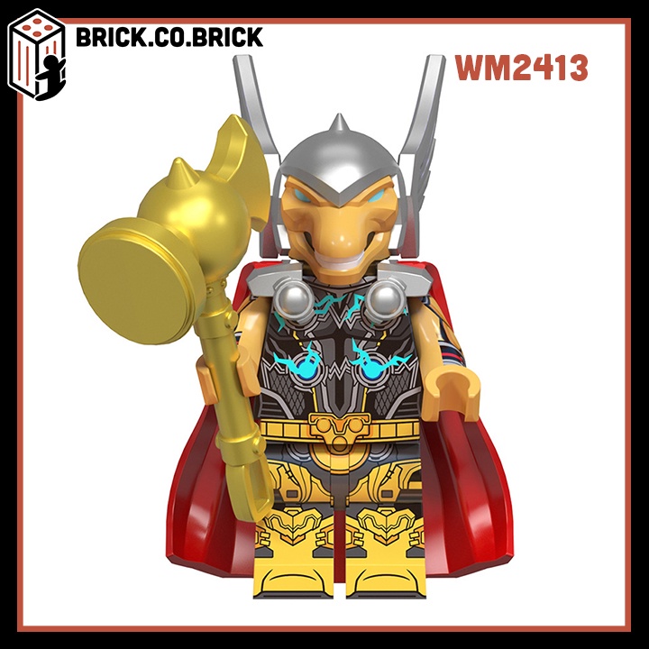 Thần Sấm Thor Love and Thunder  Đồ chơi Lắp ráp Nhân vật Tình Yêu và Sấm Sét Bộ 3 WM6146