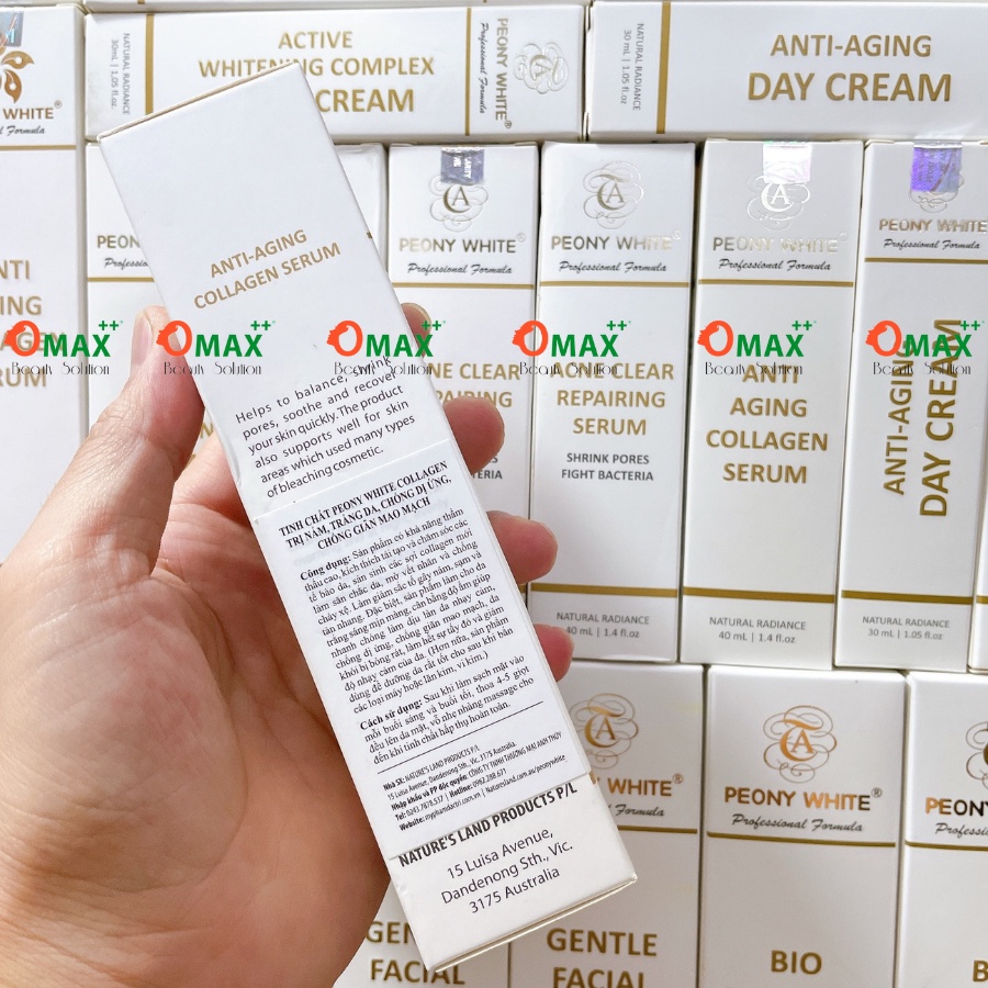TINH CHẤT PEONY WHITE COLLAGEN - ANTI AGING - GIẢM THÂM NÁM - TÀN NHANG - ĐỒI MỒI - CHỐNG DỊ ỨNG - GIÃN MAO MẠCH 45ml