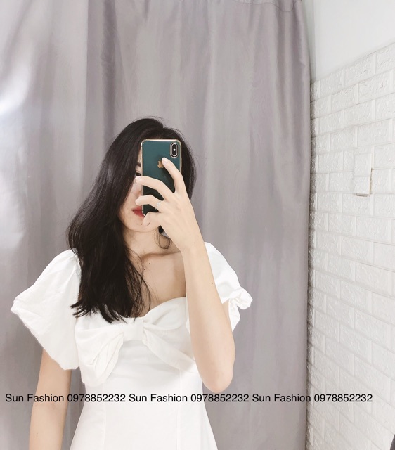 ĐẦM TRỄ VAI NƠ MẶC ĐƯỢC 2 KIỂU MÀU TRẮNG DỰ TIỆC, KỈ YẾU