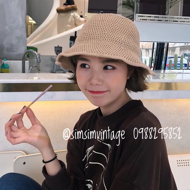 MŨ BUCKET Ulzzang 5 màu đan xinh - Nón uốn vành đi du lịch