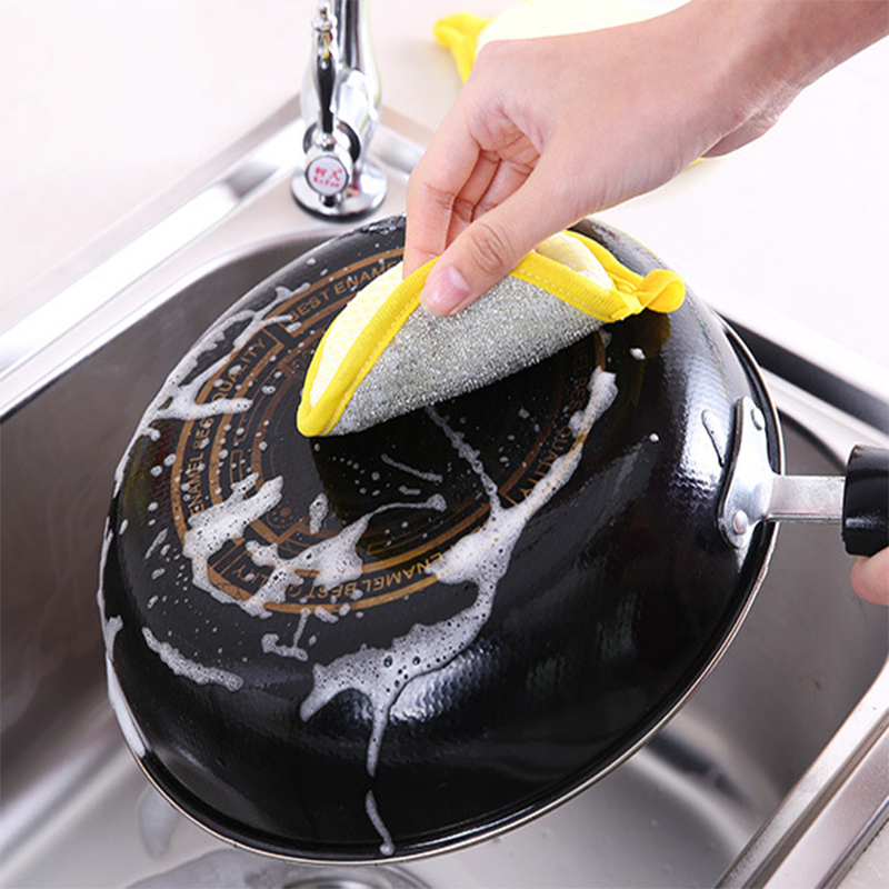 Mút Xốp Rửa Chén Hai Mặt Hình Tròn Sáng Bóng Nhiều Công Dụng Có Thể Tái Sử Dụng
