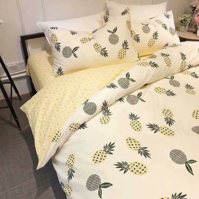 FREESHIP 99K TOÀN QUỐC_POLY COTTON NHẬP KHẨU - Set dứa siêu cute. Bo chun mọi kích thước.