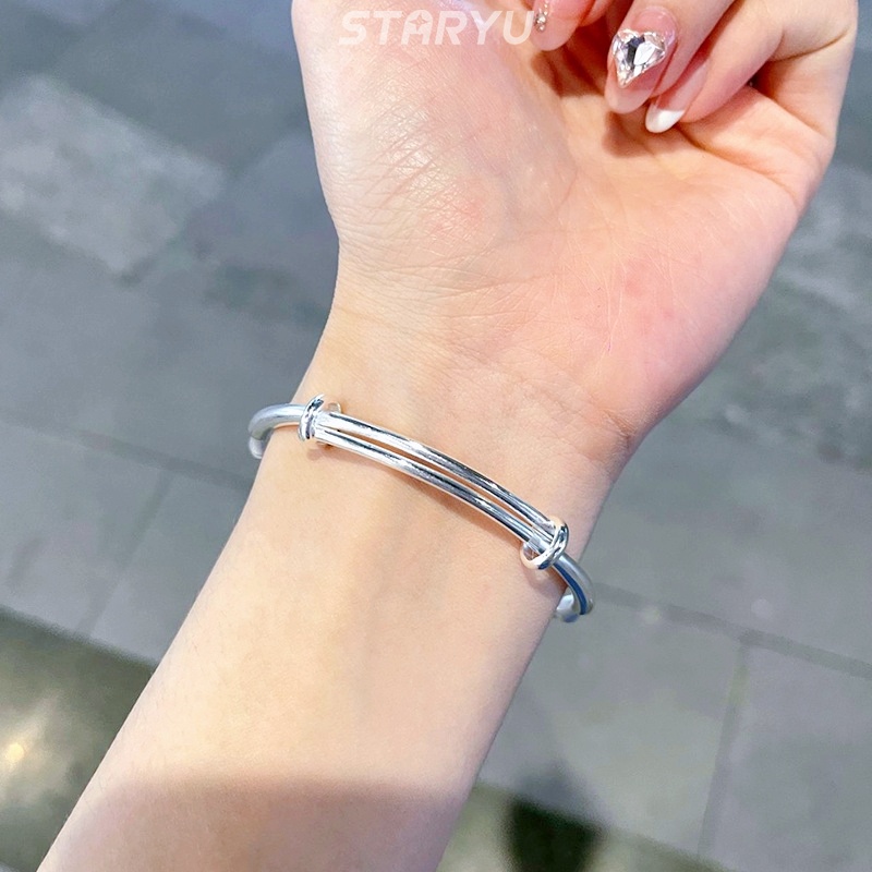 Vòng Tay Bạc 925 Hình Cây Tre Có Thể Điều Chỉnh Kích Cỡ Dành Cho Nữ