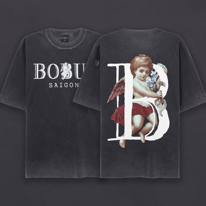 BOBUI ANGEL B BOBUI LOGO TEE/ WASHED BLACK