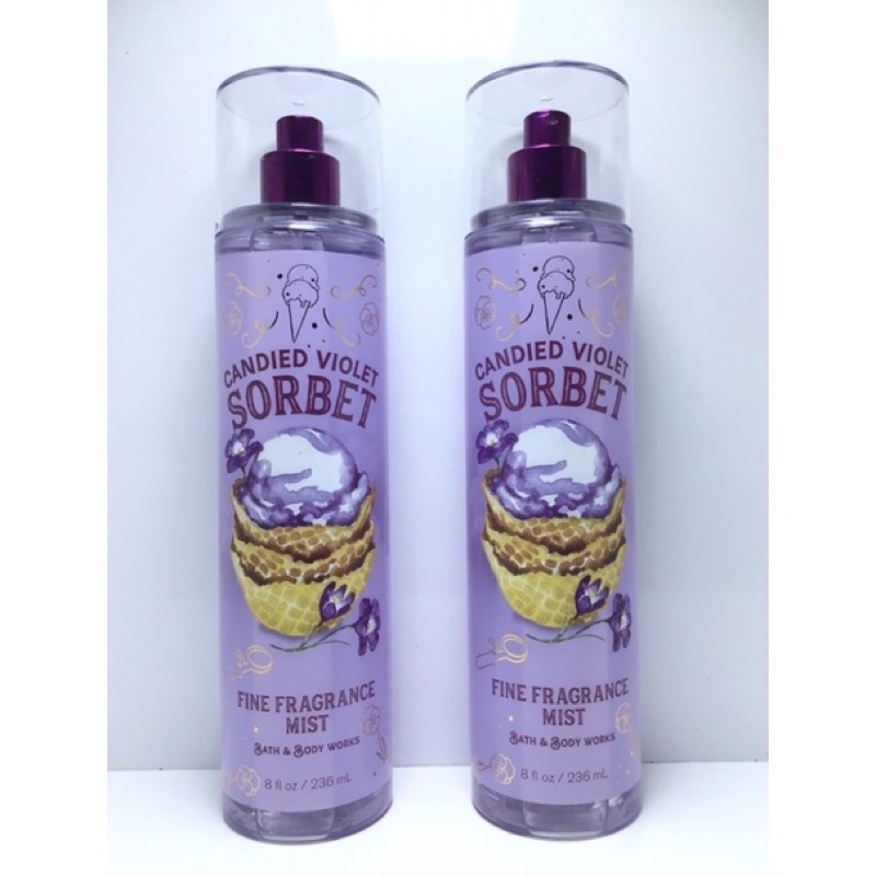 Xịt thơm hương thơm body CANDIED VIOLET SORBET bath&amp; bodywork ( 30/50/100ml) 236full size