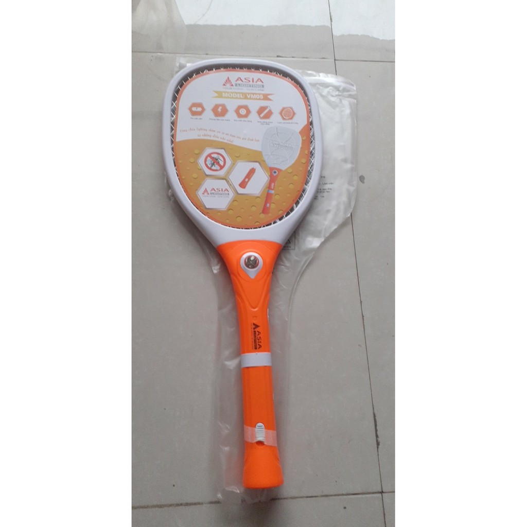 Vợt Muỗi Cao Cấp Asia VM05 Có Đèn Pin Bảo Hành 12 Tháng