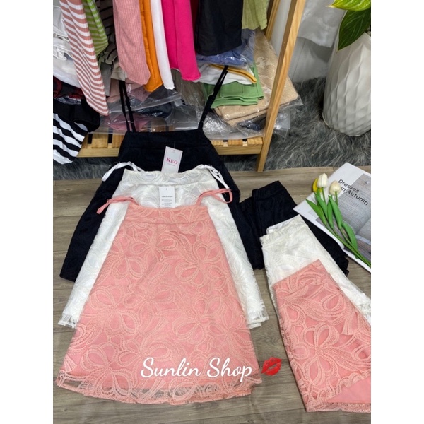 Set áo hai dây ren nữ và quần short tiểu thư sang chảnh