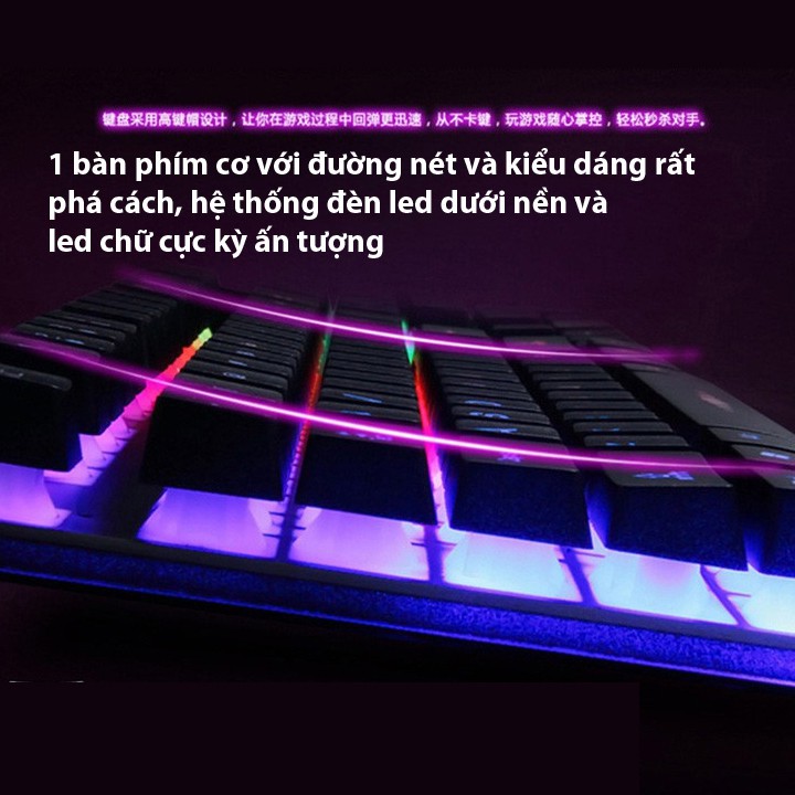[Giảm giá thần tốc] Bộ bàn phím giả cơ và chuột game Eweadn KMX-50 Led 7 màu