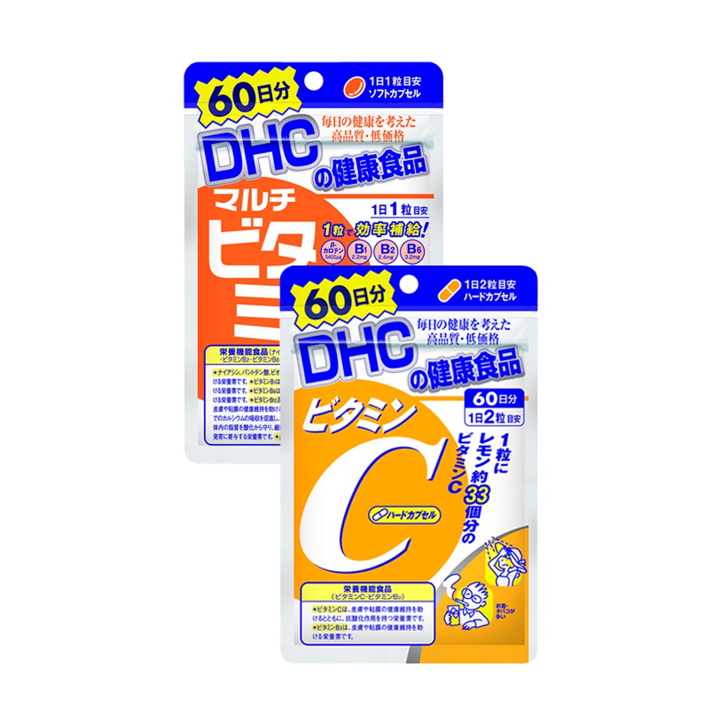 Combo Viên uống DHC hỗ trợ sức khoẻ 60 Ngày (Vitamin C 120 viên &amp; Vitamin tổng hợp 60 viên)