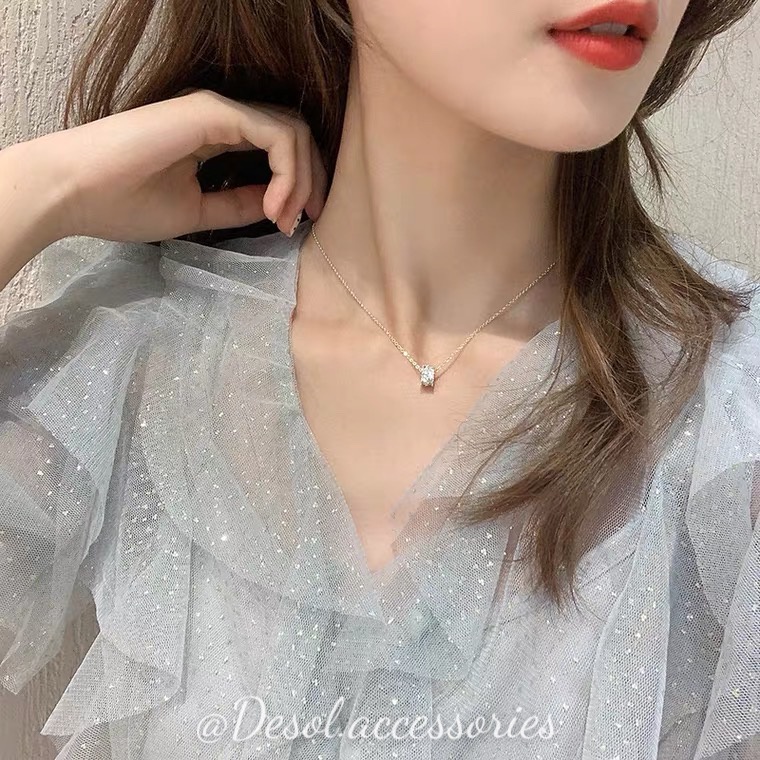Dây chuyền, vòng cổ Oriana mặt bánh xe đính đá Zircon NL019 Desol.accessories