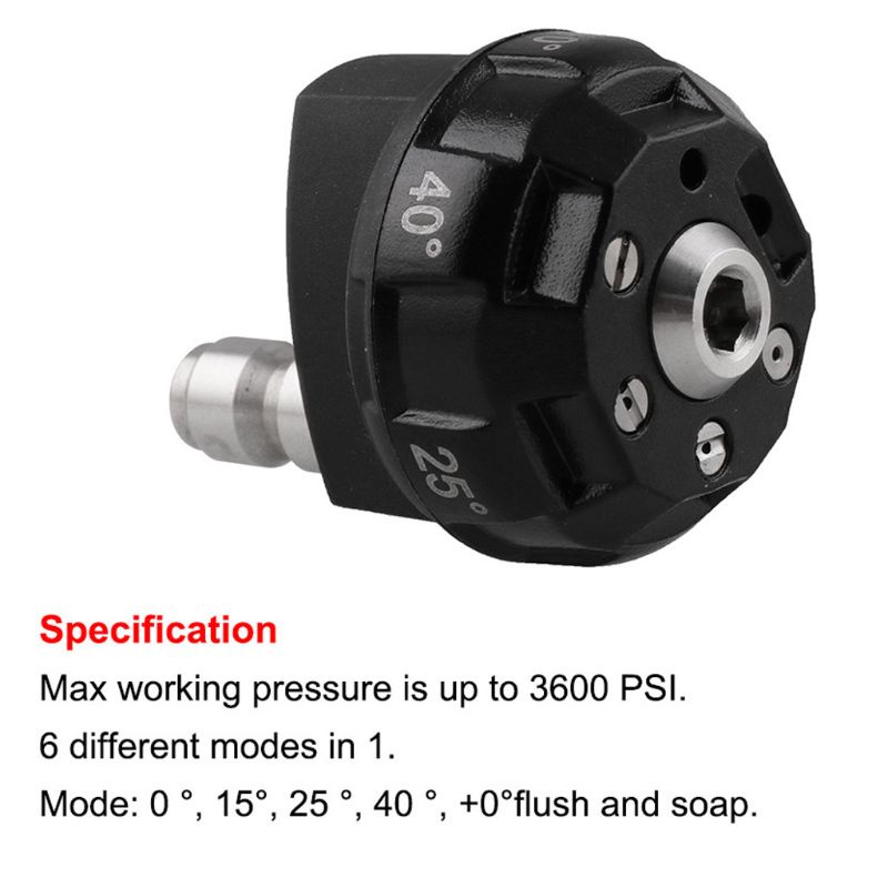 Đầu Nối Vòi Xịt Nước Rửa Xe Áp Suất Cao 6 Trong 1 4 Inch