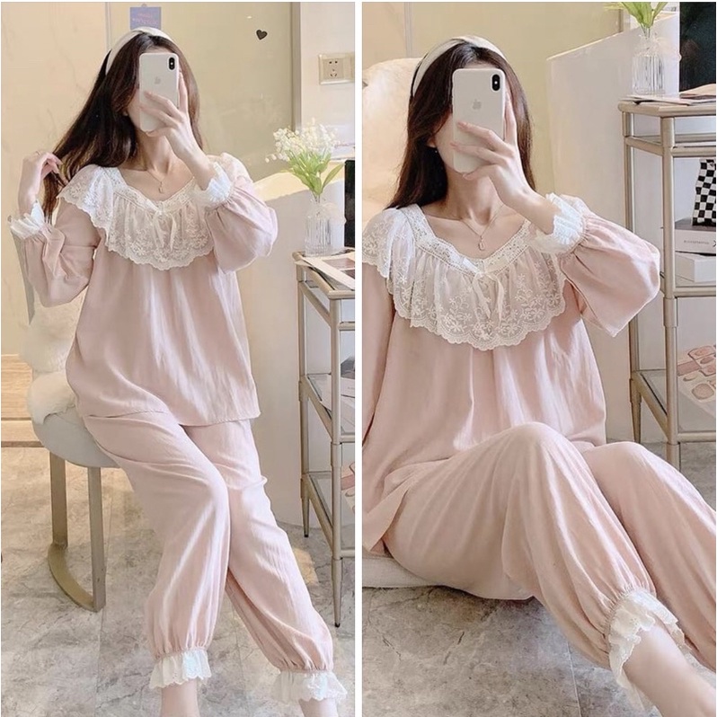 Bộ ngủ tiểu thư siêu bánh bèo