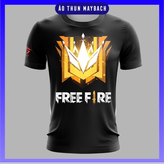 [Bán Chạy] Áo Thun Free Fire Đen 3D Rank Đại Kiện Tướng