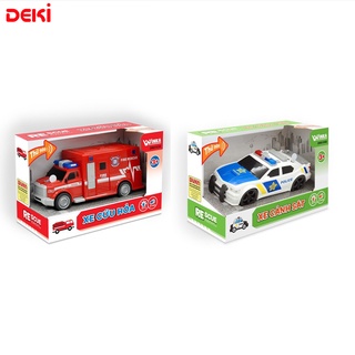 [Mã BMINCU50 giảm 50K đơn 250K] Ô Tô Đồ Chơi Duka Xe Cứu Hỏa - Xe Cảnh Sát Chạy Đà Có Nhạc Và Đèn