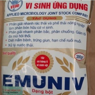 CHẾ PHẨM VI SINH XỬ LÝ PHẾ THẢI HỮU CƠ EMUNIV gói 200gr